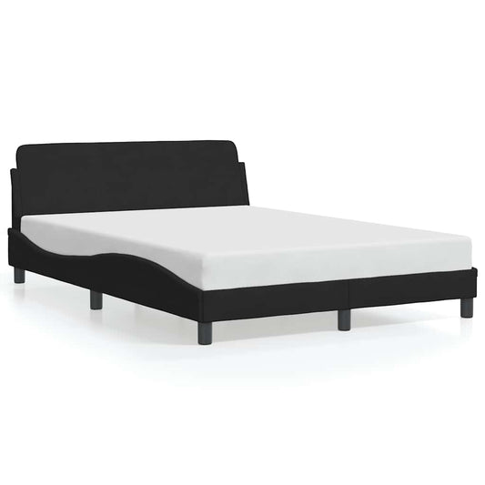 Bed Frame "Dover" Black 135x190 cm Double Velvet Bed Frame "Dover" Black 135x190 cm Double Velvet