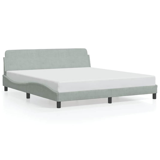 Bed Frame "Dover" Light Grey 180x200 cm Super King Velvet Bed Frame "Dover" Light Grey 180x200 cm Super King Velvet