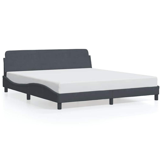 Bed Frame "Dover" Dark Grey 180x200 cm Super King Velvet Bed Frame "Dover" Dark Grey 180x200 cm Super King Velvet