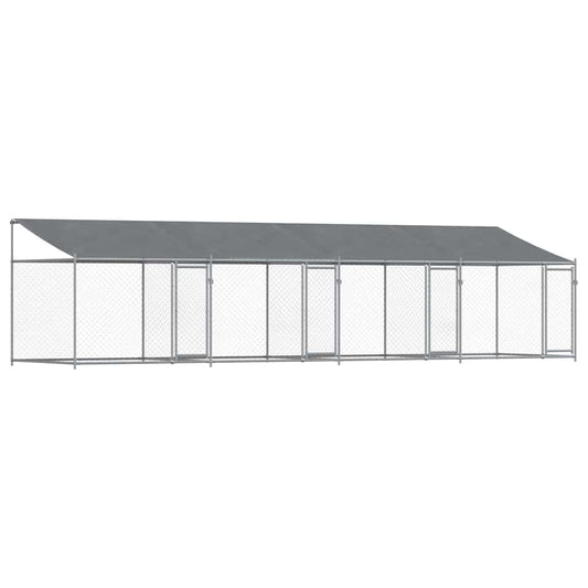 Dog Cage with Roof and Doors Grey 8x2x2 m Galvanised Steel Dog Cage with Roof and Doors Grey 8x2x2 m Galvanised Steel