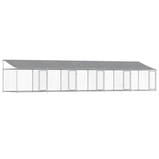 Dog Cage with Roof and Doors Grey 10x2x2 m Galvanised Steel Dog Cage with Roof and Doors Grey 10x2x2 m Galvanised Steel