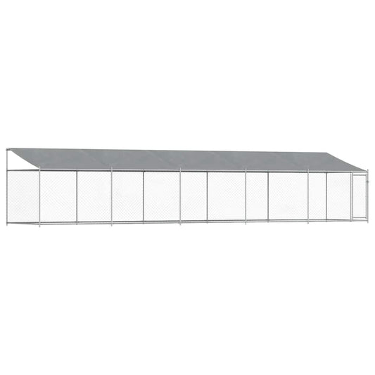 Dog Cage with Roof and Door Grey 10x2x2 m Galvanised Steel Dog Cage with Roof and Door Grey 10x2x2 m Galvanised Steel