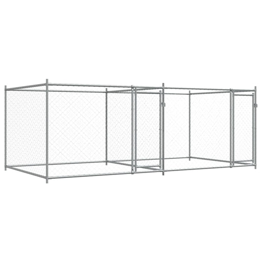Dog Cage with Doors Grey 4x2x1.5 m Galvanised Steel Dog Cage with Doors Grey 4x2x1.5 m Galvanised Steel