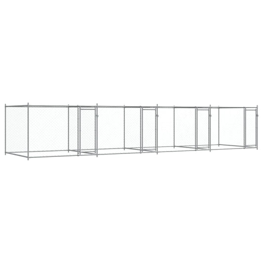 Dog Cage with Doors Grey 8x2x1.5 m Galvanised Steel Dog Cage with Doors Grey 8x2x1.5 m Galvanised Steel