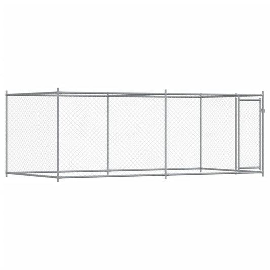 Dog Cage with Door Grey 4x2x1.5 m Galvanised Steel Dog Cage with Door Grey 4x2x1.5 m Galvanised Steel
