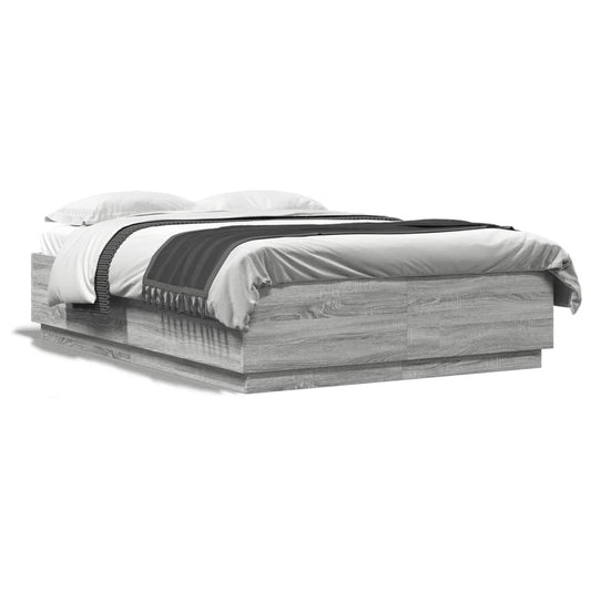 Bed Frame without Mattress Grey Sonoma 160x200 cm Bed Frame without Mattress Grey Sonoma 160x200 cm