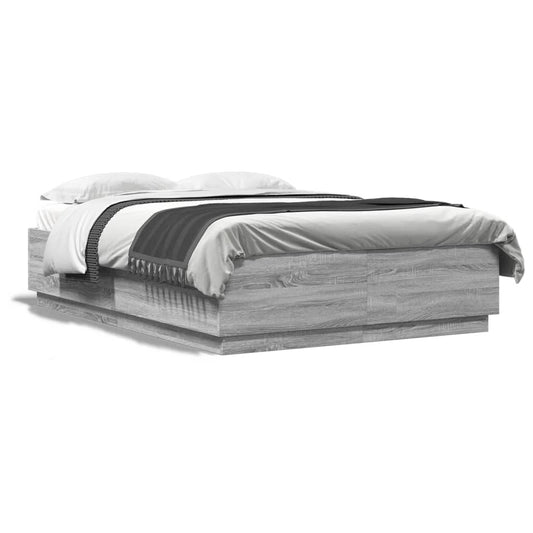Bed Frame without Mattress Grey Sonoma 150x200 cm King Size Bed Frame without Mattress Grey Sonoma 150x200 cm King Size