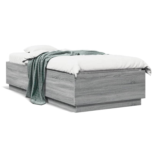 Bed Frame without Mattress Grey Sonoma 90x200 cm Bed Frame without Mattress Grey Sonoma 90x200 cm