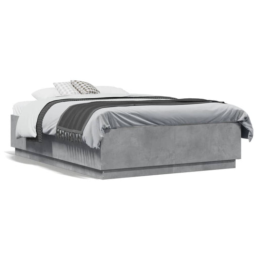 Bed Frame without Mattress Concrete Grey 135x190 cm Double Bed Frame without Mattress Concrete Grey 135x190 cm Double