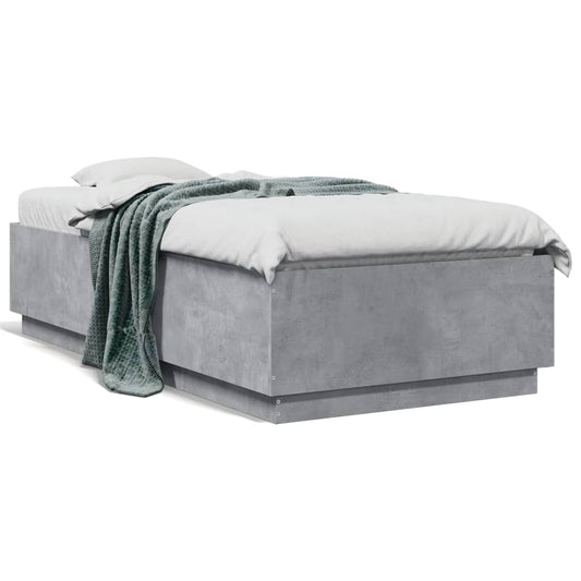 Bed Frame without Mattress Concrete Grey 90x190 cm Single Bed Frame without Mattress Concrete Grey 90x190 cm Single