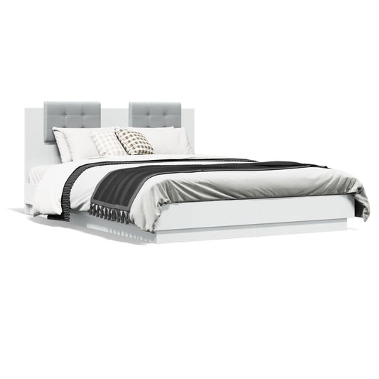 Bed Frame without Mattress White 150x200 cm King Size Bed Frame without Mattress White 150x200 cm King Size