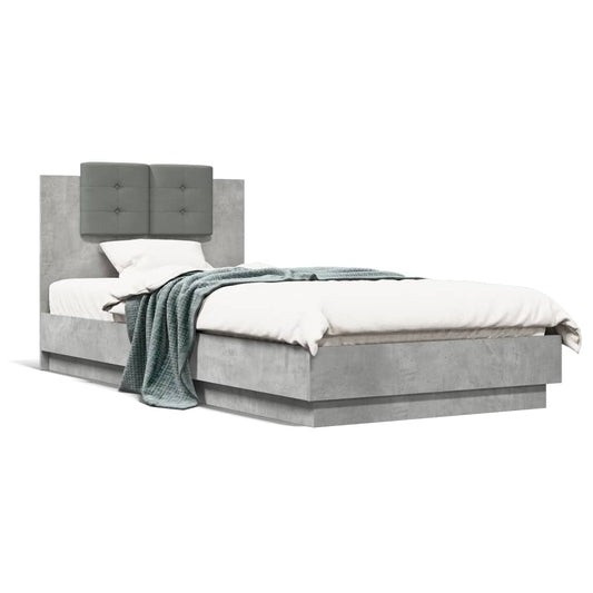 Bed Frame without Mattress Concrete Grey 100x200 cm Bed Frame without Mattress Concrete Grey 100x200 cm