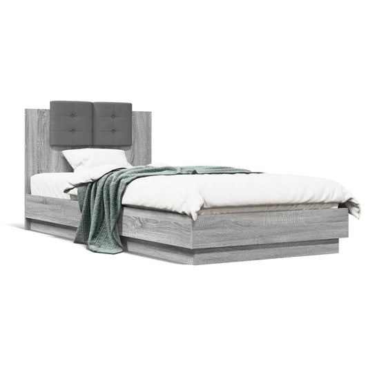 Bed Frame without Mattress Grey Sonoma 100x200 cm Bed Frame without Mattress Grey Sonoma 100x200 cm