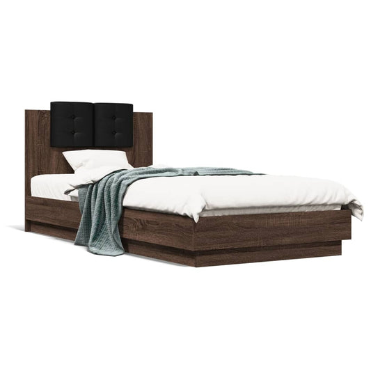 Bed Frame without Mattress Brown Oak 100x200 cm Bed Frame without Mattress Brown Oak 100x200 cm