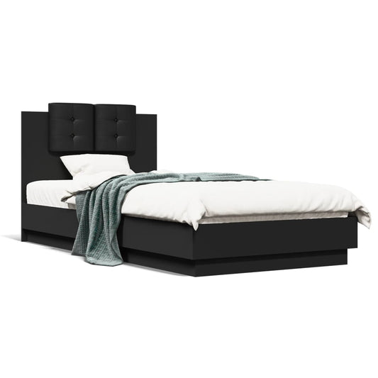 Bed Frame without Mattress Black 90x190 cm Single Bed Frame without Mattress Black 90x190 cm Single