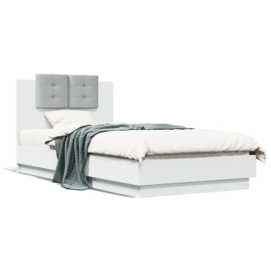 Bed Frame without Mattress White 75x190 cm Small Single Bed Frame without Mattress White 75x190 cm Small Single