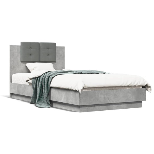 Bed Frame without Mattress Concrete Grey 75x190 cm Small Single Bed Frame without Mattress Concrete Grey 75x190 cm Small Single
