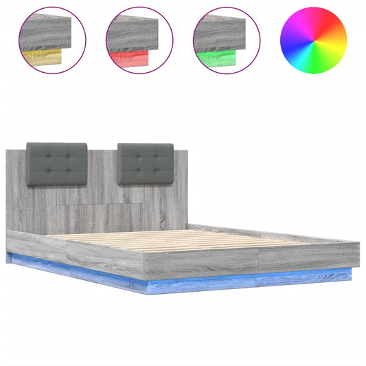 Bed Frame | Grey sonoma | Engineered wood | 120 x 200 cm | Bed Frame Bed Frame | Grey sonoma | Engineered wood | 120 x 200 cm | Bed Frame