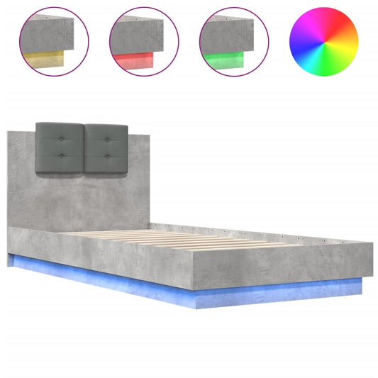 Bed Frame | Concrete grey | Engineered wood and plywood | Single Bed Frame | Concrete grey | Engineered wood and plywood | Single
