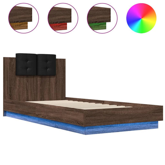 Bed Frame | Brown Oak | Engineered wood, Plywood | 90 x 200 cm Bed Frame | Brown Oak | Engineered wood, Plywood | 90 x 200 cm