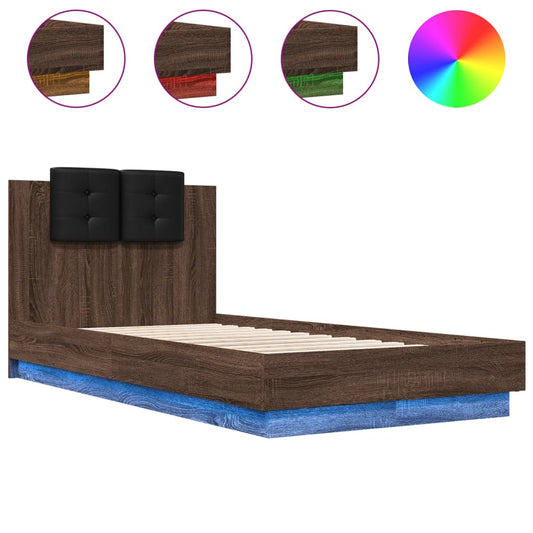 Bed Frame | Brown Oak | Engineered wood, Plywood | Small Single | Lights Bed Frame | Brown Oak | Engineered wood, Plywood | Small Single | Lights