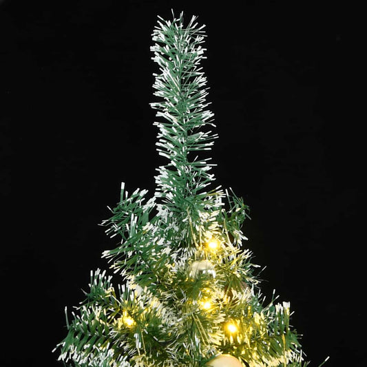 Artificial Christmas Tree 300 LEDs&Ball Set&Flocked Snow 240 cm Artificial Christmas Tree 300 LEDs&Ball Set&Flocked Snow 240 cm