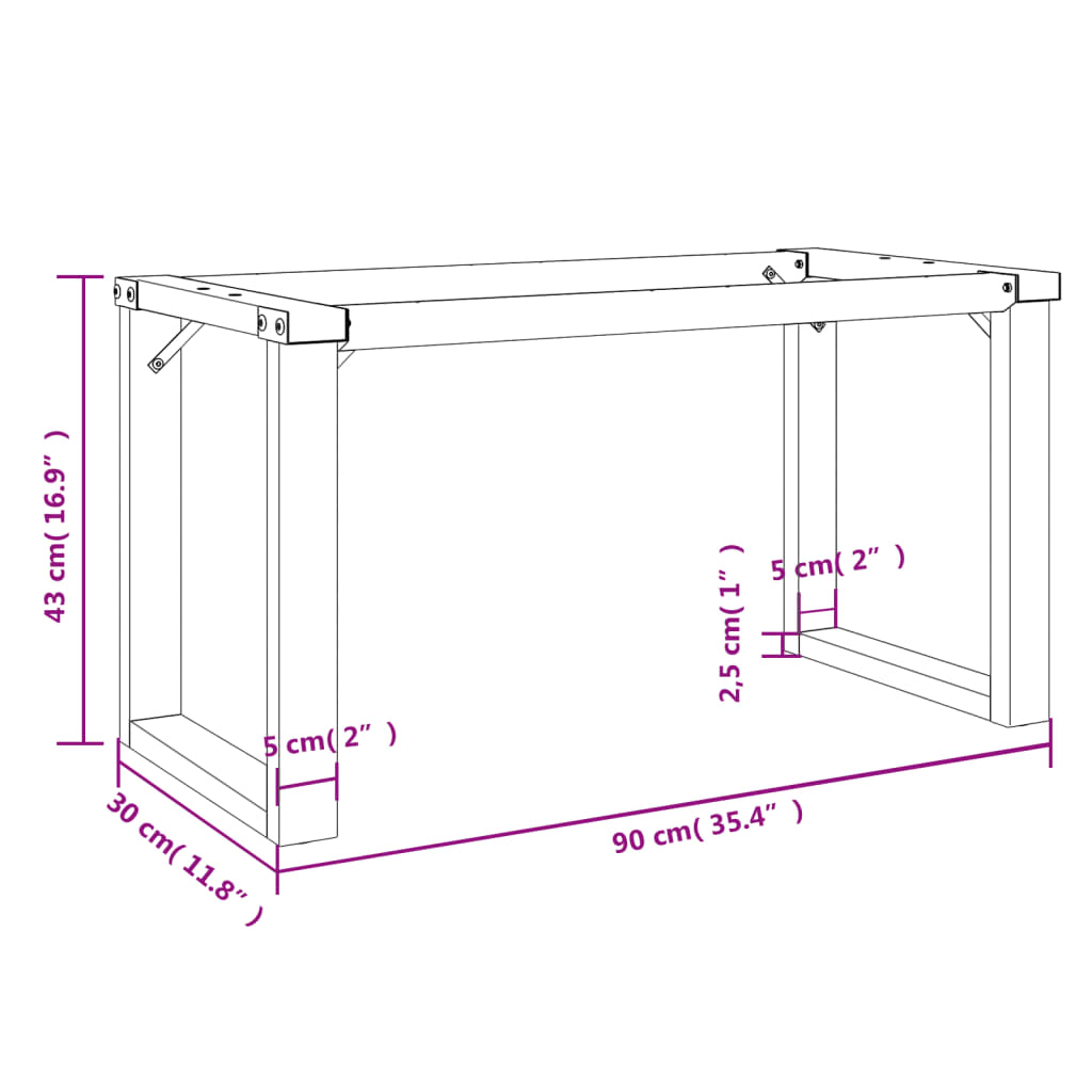 Coffee Table Legs O-Frame 90x30x43 cm Steel