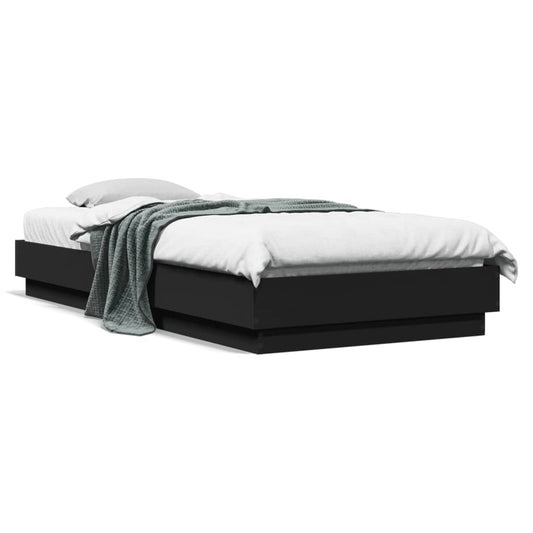 Bed Frame without Mattress Black 100x200 cm Engineered Wood Bed Frame without Mattress Black 100x200 cm Engineered Wood