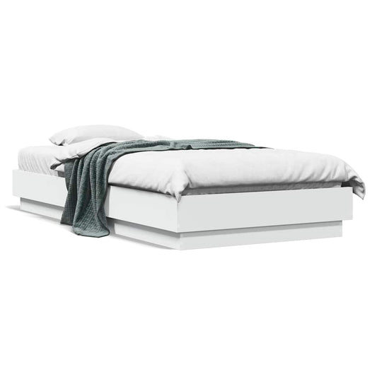 Bed Frame without Mattress White 90x190 cm Single Engineered Wood Bed Frame without Mattress White 90x190 cm Single Engineered Wood