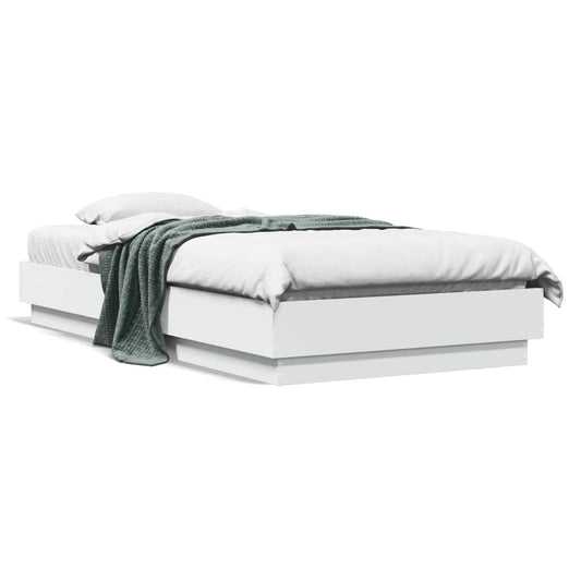 Bed Frame without Mattress White 75x190 cm Engineered Wood Bed Frame without Mattress White 75x190 cm Engineered Wood
