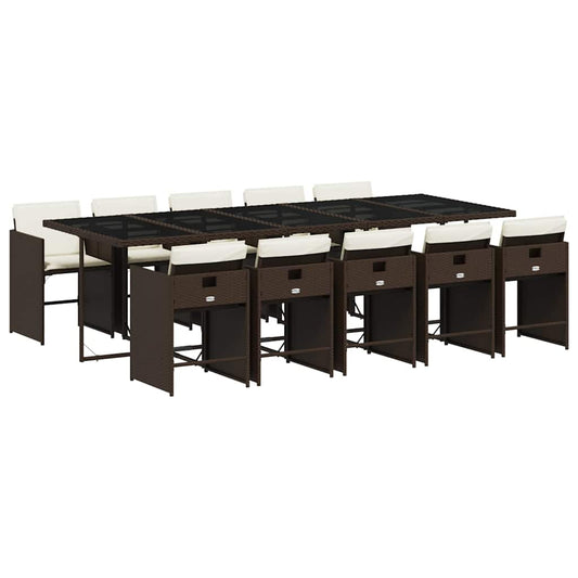 Garden Dining Set | Brown, Cream White, Black Garden Dining Set | Brown, Cream White, Black