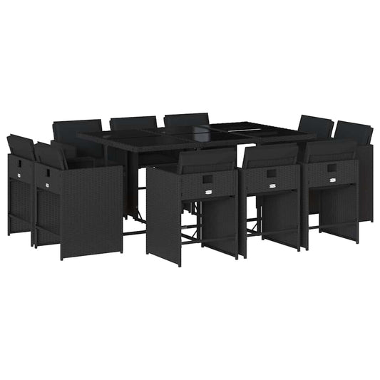 Garden Dining Set | Black | PE Rattan | Large | Foldable Garden Dining Set | Black | PE Rattan | Large | Foldable