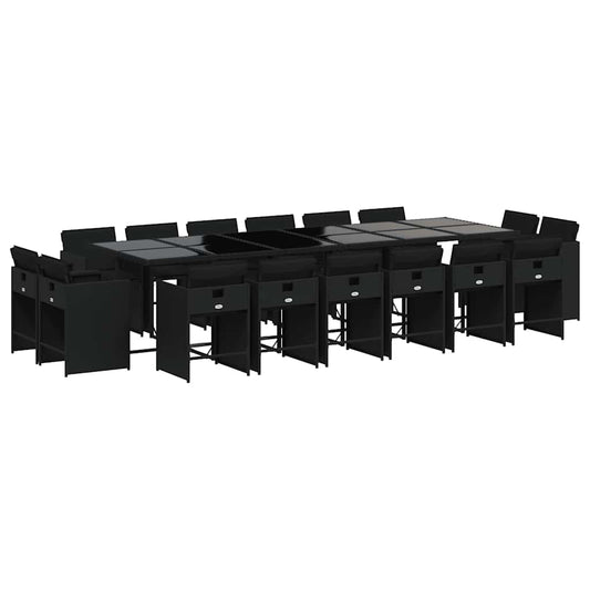 Garden Dining Set | Black | PE rattan | Large | Foldable Garden Dining Set | Black | PE rattan | Large | Foldable