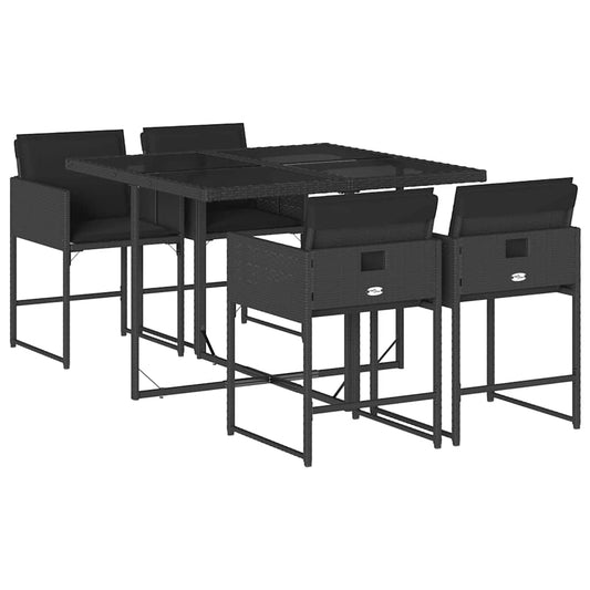Garden Dining Set | Black | PE Rattan | 4-seater | Durable Garden Dining Set | Black | PE Rattan | 4-seater | Durable