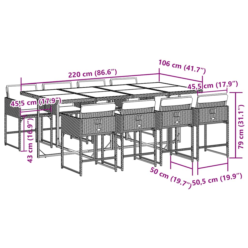 Garden Dining Set | Black and Cream White