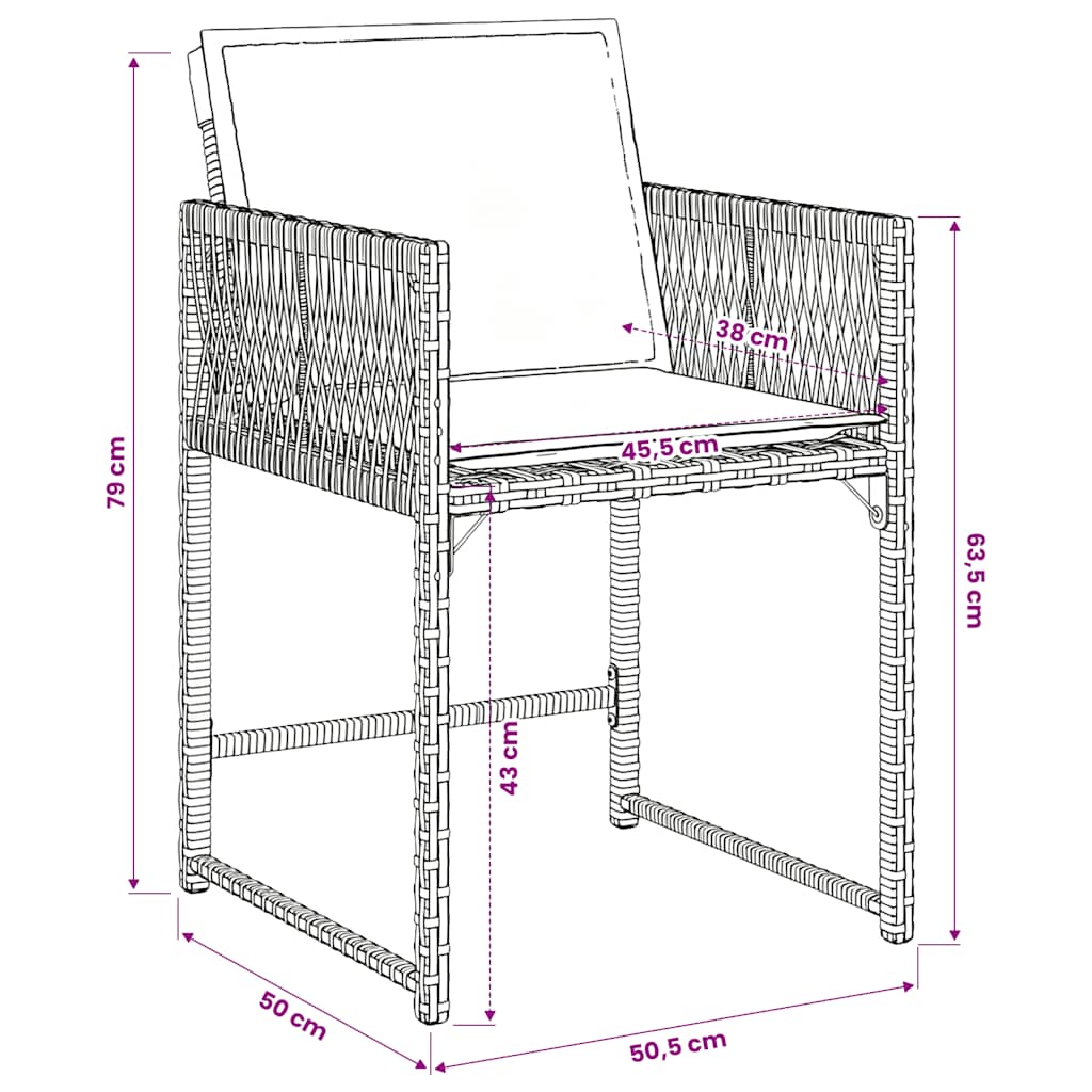 Garden Dining Set | Grey | PE Rattan | 6-Seater | Foldable