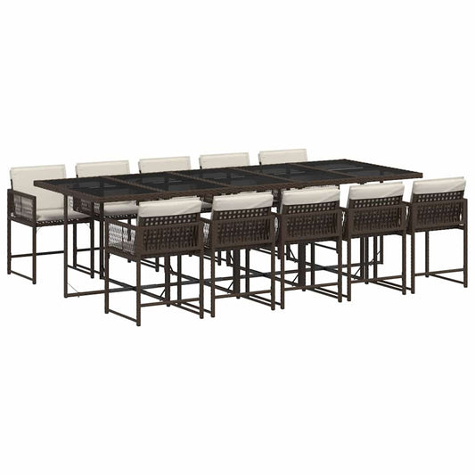 Garden Dining Set | Brown, Cream White, Black Garden Dining Set | Brown, Cream White, Black