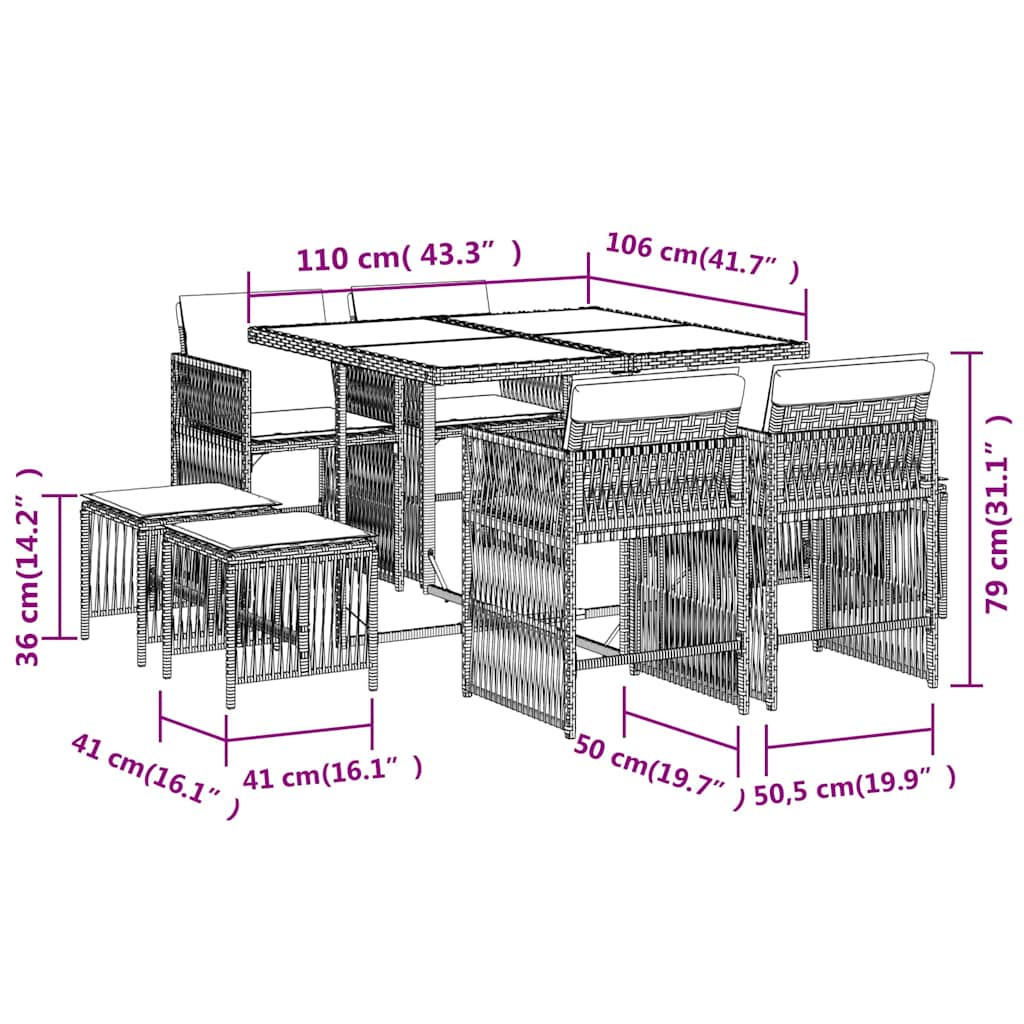 Garden Dining Set | Beige, Cream White