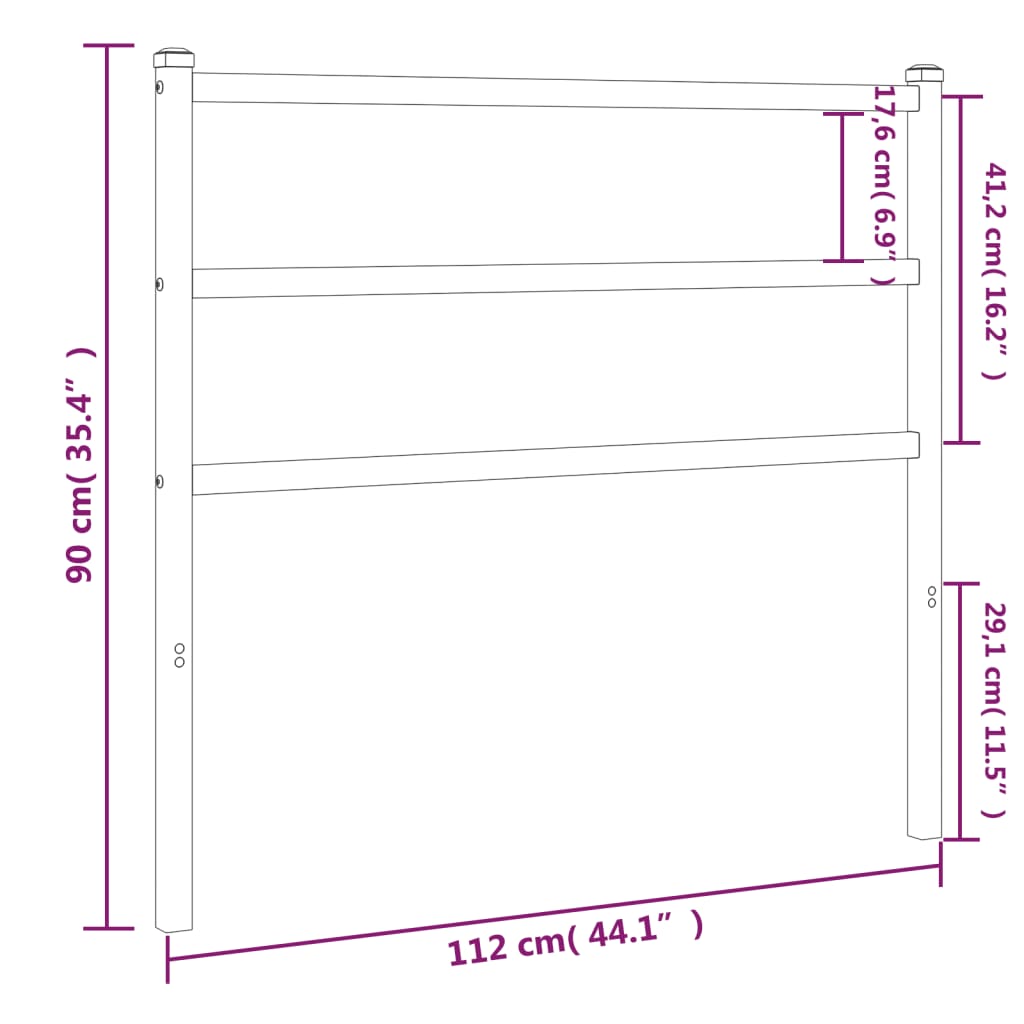 Metal Replace Headboard White 107 cm