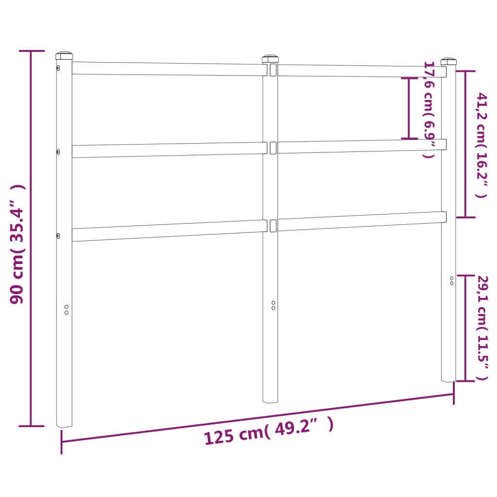 Metal Replace Headboard White 120 cm