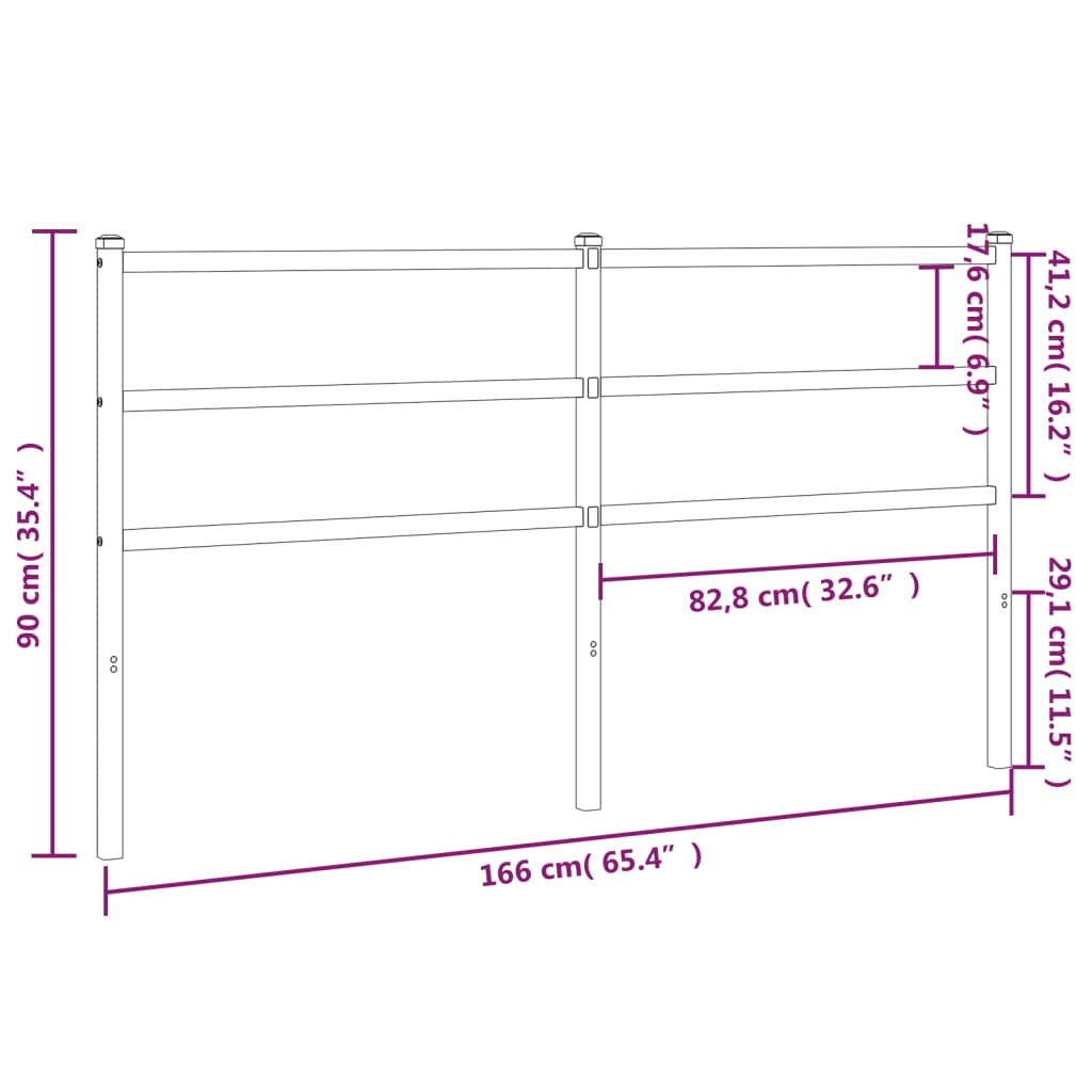 Metal Replace Headboard White 160 cm