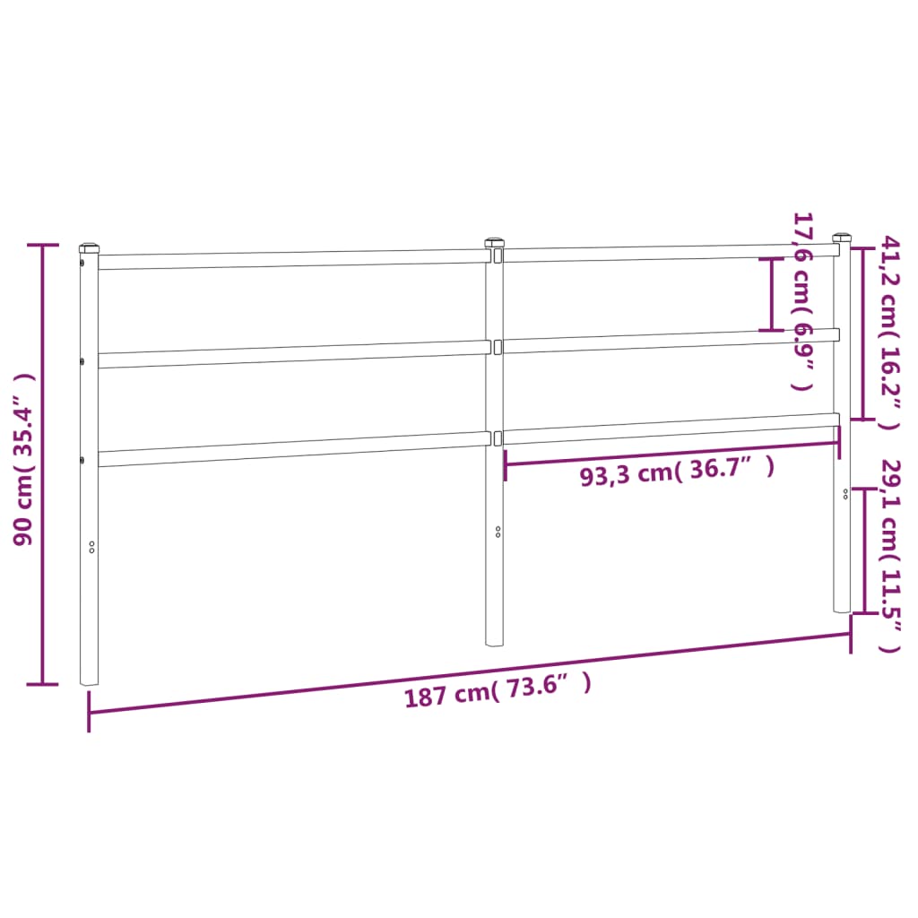 Metal Replace Headboard White 180 cm