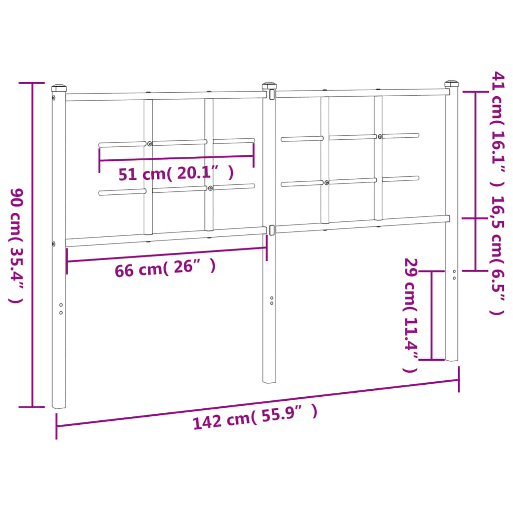 Metal Replace Headboard White 135 cm