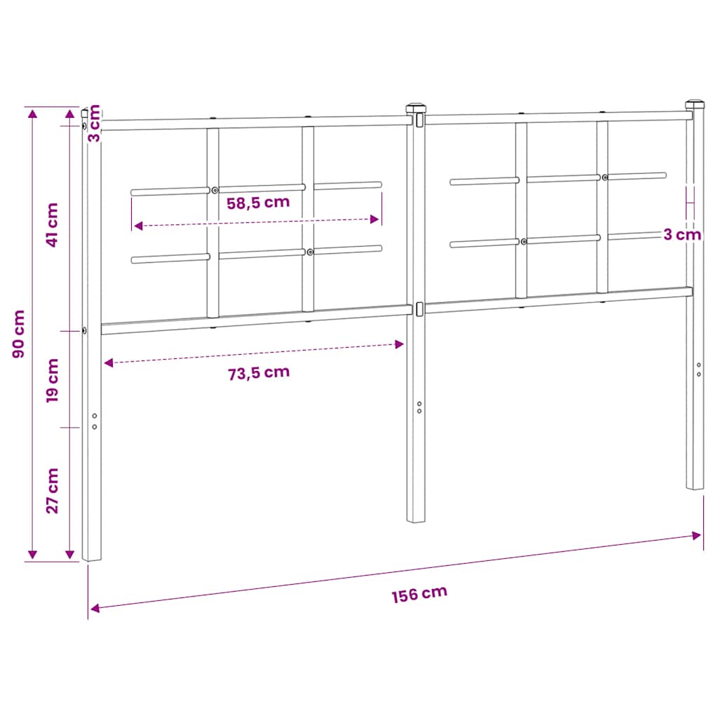 Metal Replace Headboard White 150 cm