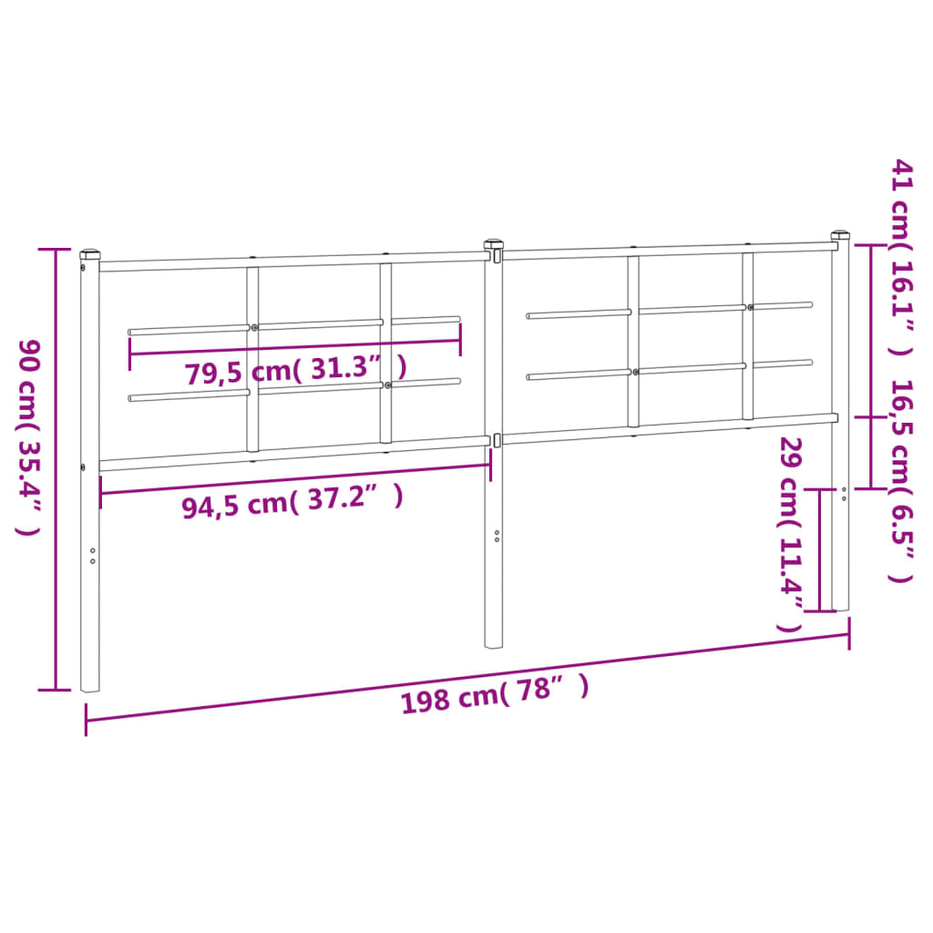 Metal Replace Headboard White 193 cm