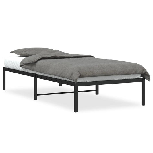 Metal Bed Frame without Mattress Black 90x190cm Metal Bed Frame without Mattress Black 90x190cm
