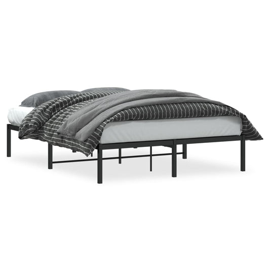 Metal Bed Frame without Mattress Black 135x190cm Metal Bed Frame without Mattress Black 135x190cm