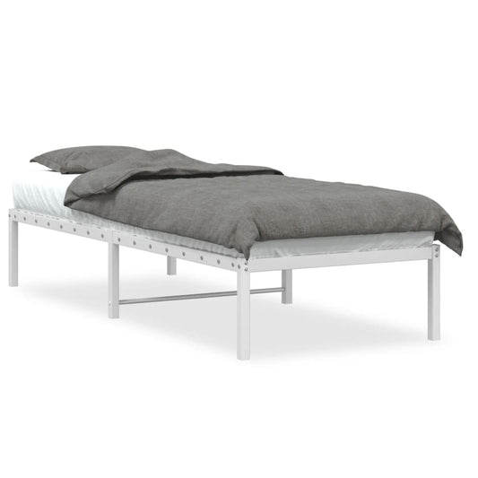 Metal Bed Frame without Mattress White 75x190cm Metal Bed Frame without Mattress White 75x190cm