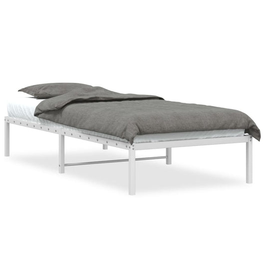 Metal Bed Frame without Mattress White 90x200cm Metal Bed Frame without Mattress White 90x200cm