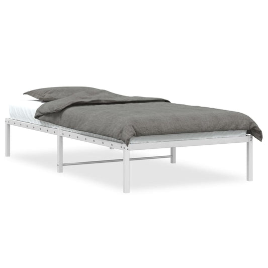 Metal Bed Frame without Mattress White 100x190cm Metal Bed Frame without Mattress White 100x190cm
